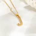 Goldener Strass Buchstabe J Anhänger Halskette, Edelstahl zarte Schlüsselbein Kette - Buchstabe J