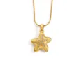 Goldene Seestern Halskette mit funkelnden Strasssteinen, elegante Sommerschmuck Kette. - 3D Seestern Schlangenkette Stil (xl215)