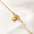 Goldene Paperclip Kette Armband mit Herz Anhänger und Buchstabe J Anhänger Modeschmuck. - Buchstabe J / Gold