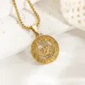Goldener Skorpion Sternzeichen Anhänger Halskette Edelstahl Vintage Schmuck für Damen - Skorpion