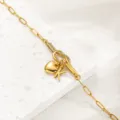 Goldene Büroklammer Kette Armband Buchstabe K Herz Strass Mode Schmuck Accessoires - Buchstabe K / Gold