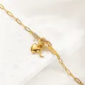 Goldene Initialen L Herz Anhänger Armband, Büroklammer Kette Strass Knoten Variante Stil - Buchstabe L / Gold