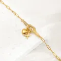 Goldener Buchstabe X Herz Knoten Ketten Armband, stilvoller Titanstahl Schmuck für Alltag. - Buchstabe X / Gold