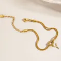 Goldene Y Buchstaben Geknotete Schlangenkette Armband 18k Vergoldet Edelstahl Mode Schmuck - Buchstabe X