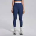 Legging de yoga taille haute pour femme fitness sport course pantalon de sport tendance. - S / Bas / Bleu Badge