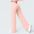 Hoge taille wide leg yoga broek voor vrouwen, comfortabele sportkleding voor fitness. - S / Bottoms / Perzikroze