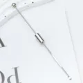Metal ear pick tool with long handle and sliding cylinder for home ear cleaning use. - Electroplated Silver