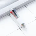 Transparent multi-color ballpoint pen, clear body press gel pen for school office journaling. - White