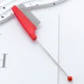 DIY beading pet flea comb with red plastic handle fine steel pin for cats dogs grooming - Red