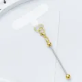 Universal transparent phone tether tab with gold lobster clasp and charm accessory strap. - Electroplated Gold