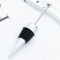 DIY Perlen Weinstopfen aus Legierung und Silikon Flaschenstopfen mit langem Stab fuer Bar. - Schwarz
