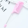 Pink bow metal tail pin comb fine tooth hair styling tool for daily salon and home care use - Bowknot Style / Candy Pink