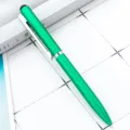 Creative metal stylus ballpoint pen with green body, smooth touch screen control and pocket clip. - 1.0mm Bullet Tip / Green