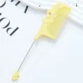 Yellow plastic bow pintail comb, fine tooth makeup styling tool for daily hair care and DIY use. - Bowknot Style / Candy Yellow