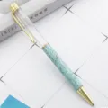 DIY kristallen lege buis metalen balpen met prachtig marmerpatroon en gouden afwerking. - Fris Blauwgroen