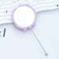 DIY Rose Flower Makeup Mirror Purple Handheld Cosmetic Vanity Mirror Cute Beauty Tool - Candy Purple