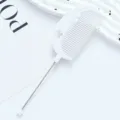 White plastic tail comb with floral embossing, fine teeth hairdressing styling tool for DIY salon. - Flower Style / White