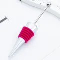 Tappo per vino con perline DIY in metallo e silicone per la cucina e il bar - Rosa Rosso Scuro