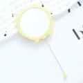 Cute yellow flower makeup mirror with portable long handle handheld cosmetic mirror for travel - Candy Yellow