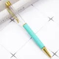 Turquoise marmer metaal balpen DIY kristal lege buis pen met gouden clip briefpapier. - Zoet lichtgroen