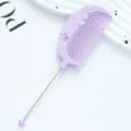 Purple plastic flower tail comb fine-tooth styling comb for hair dressing and DIY decoration - Flower Style / Candy Purple