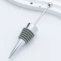 Tappo per bottiglia di vino DIY in lega di metallo con guarnizione in silicone grigia. - Verde Morandi