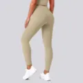High-waisted solid color nude feel butt-lifting yoga pants for women fitness gym sports wear. - S / Bottoms / Khaki