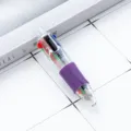 Mini stylo a Bille 4 couleurs avec poignee violette et corps transparent pour agenda. - Violet foncé (recharges colorées)