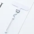 Universal phone lanyard patch variant with decorative metal charm stick for secure everyday use. - White