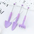 Mini metal gardening tools set three-piece purple shovel and rake for potted plants succulent - Candy Purple