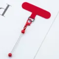 Red DIY beaded phone tether tab universal smartphone case patch secure gasket accessory - Red