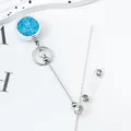 Retractable badge reel with blue glitter, plastic and metal doctor nurse ID card holder. - Sky Blue