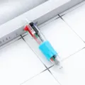 Stylo bille transparent 4 couleurs avec poignée bleue, mini stylo multicolore pour journal. - Bleu bonbon (recharges colorées)