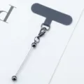 DIY phone tether tab set with metal clasp and chain strap for universal mobile phone cases - Gray