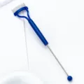 Stainless steel eyelash comb makeup tool with blue handle for DIY eyelash extension. - Dark Blue