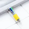 Stylo à bille multicouleur transparent avec prise jaune, stylo rétractable 4 en 1. - Jaune bonbon (recharges colorées)