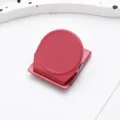 Red magnetic binder clip for fridge, strong metal memo clip note holder office kitchen. - Round Magnetic Clip / Rose Red