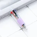 Stylo à bille multicolore transparent avec poignée violette, stylo 4 en 1 pour bureau et école. - Violet bonbon (recharges colorées)