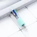 Mini stylo a bille 4 couleurs, stylo marqueur en plastique transparent pour bureau et ecole d'art. - Vert menthe bonbon (recharges colorées)