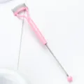 Pink DIY beaded metal eyelash comb separator tool for precision eye makeup application. - Candy Pink
