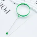 Handheld DIY bead magnifying glass portable reading tool with green electroplated frame. - Green