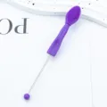 Purple double-headed silicone blackhead nose cleansing brush variant, essential beauty tool. - Deep purple