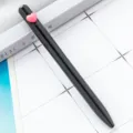 Black ballpoint pen with cute pink heart decoration, smooth writing gift pen for office. - Heart Style / Black
