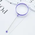 Portable purple handheld magnifying glass for DIY beading reading compact design high definition - Purple