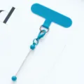 Blue phone tether tab universal phone case patch with metal clasp and charm connector piece - Teal