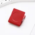 Red magnetic fridge clip, durable metal memo holder for office and home refrigerator use. - Square Magnetic Clip / Red
