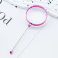 Handheld pink magnifying glass with long handle for beading reading craft portable HD lens. - Rose Red