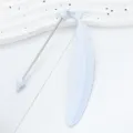 Cute light blue plastic feather bookmark with metal rod and beads for kids gift stationery. - White (Mixed Three Shapes)