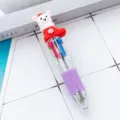 Penna a sfera multicolore con coniglio di Natale, simpatico 4 in 1 con impugnatura viola. - Calza di Natale stile A