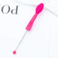 Dual-sided silicone blackhead nose brush and multi-functional lip cleaning tool in vibrant pink variant - Rose Red